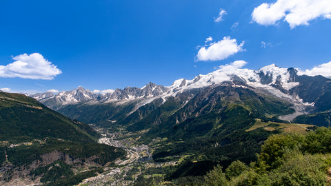View of Mont Blanc Massif from le Prarion