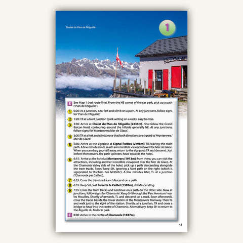 Route description in Knife Edge Outdoors Hiking Chamonix guidebook