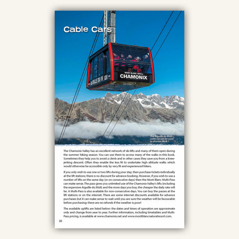 Info on Cable Cars in Knife Edge Outdoors Hiking Chamonix guidebook