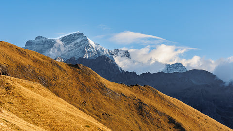 Grand Combins viewed from Rifugio Champillon on the Tour des Combins
