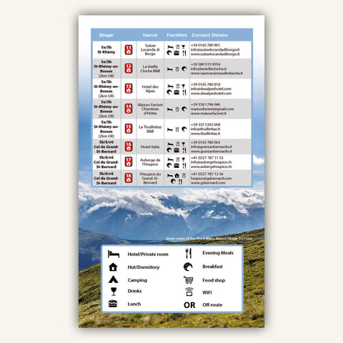 accommodation listings in Knife Edge Outdoors guidebook to Switzerland's Tour des Combins