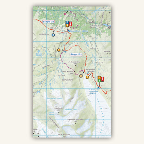 bespoke map in Knife Edge Outdoors guidebook to Switzerland's Tour des Combins