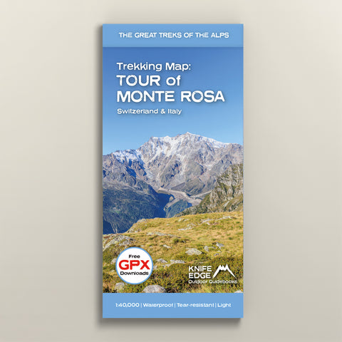 Carte de randonnée du Tour du Mont Rose : anglais/français/allemand
