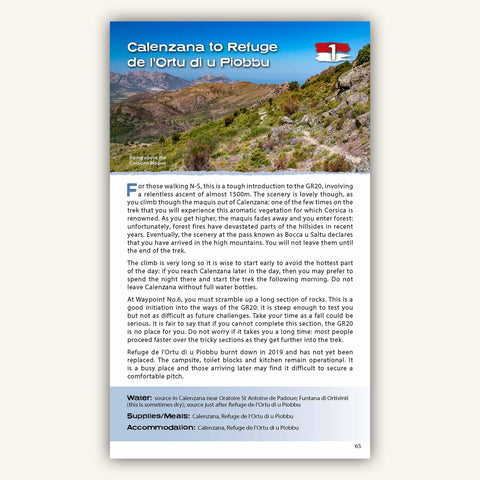 Section intro in Knife Edge Outdoors Guidebook to the Corsica GR20