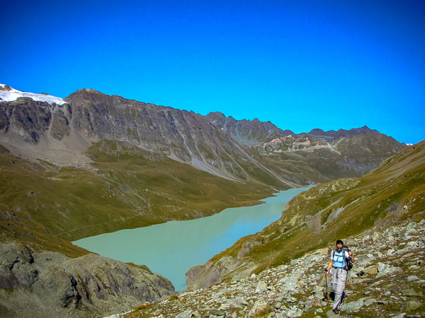 The otherworldly Lac des Dix on Stage 6a of the Haute Route