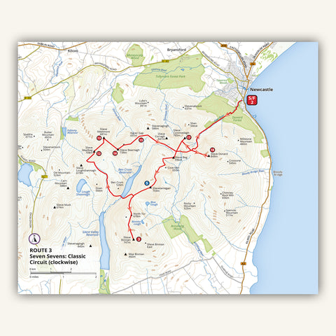 Bespoke mapping in Knife Edge Outdoors Big Hikes in the Mournes guidebook