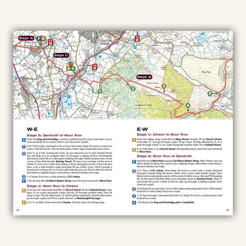 Real 1:25,000 OS Map and route description in Knife Edge Outdoors Guidebook to Englands Coast to Coast Path