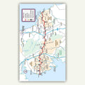 Transport map in Knife Edge Outdoors Guidebook to Englands Coast to Coast Path