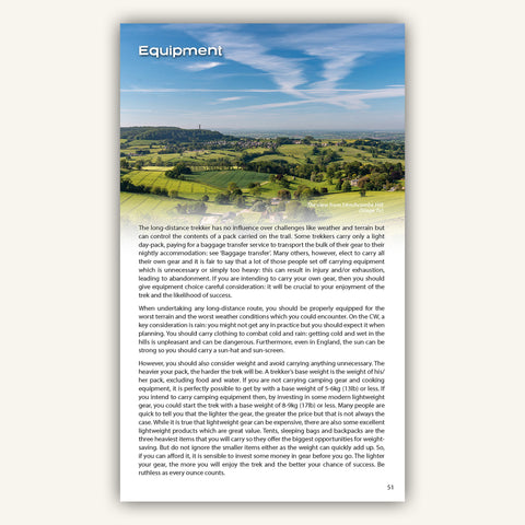 Equipment info in Knife Edge Outdoors guidebook to Englands Cotswold Way