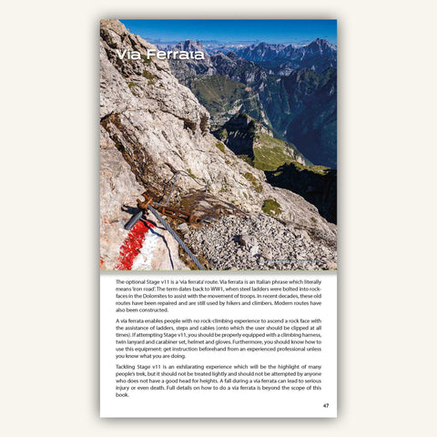 Via Ferrata info in Knife Edge Outdoors Guidebook to Italys Dolomites AV1 trek