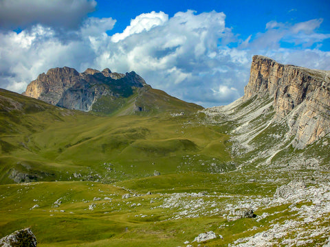 Superb views near Passo Giau on the Dolomites AV1 trek