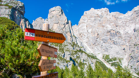 Typical Signpost on the Dolomites AV1