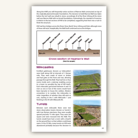 Historical info on Hadrians Wall in Knife Edge Outdoors guidebook for Englands Hadrians Wall Path