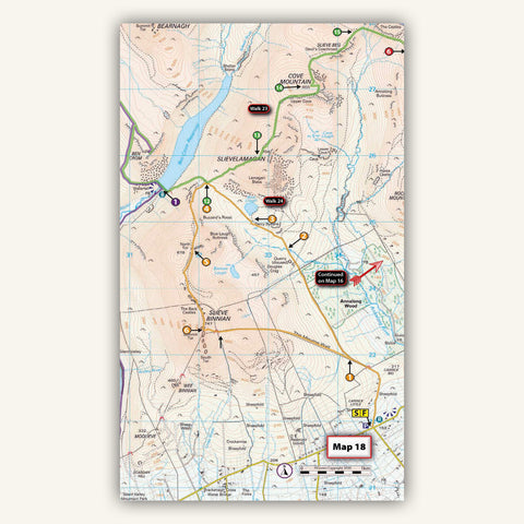 A Real OSNI 1:25,000 map in Knife Edge Outdoors Hiking Northern Ireland Guidebook