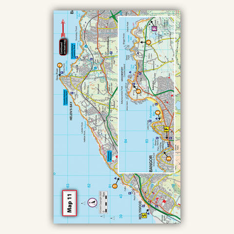 Real OSNI 1:25,000 map in Knife Edge Outdoors Hiking Northern Ireland Guidebook