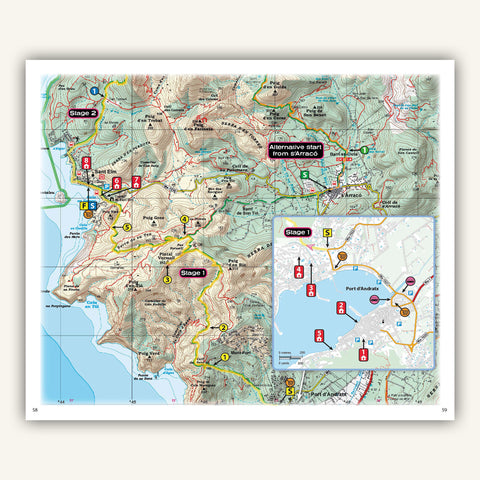 Real 1:25,000 maps in Knife Edge outdoors guidebook to the Mallorca GR221 trek