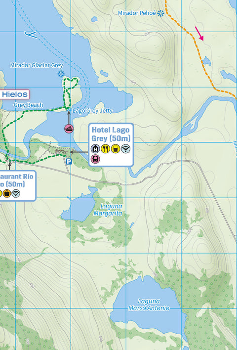 Map Sample from the Torres del Paine Map by Knife Edge Outdoor Limited