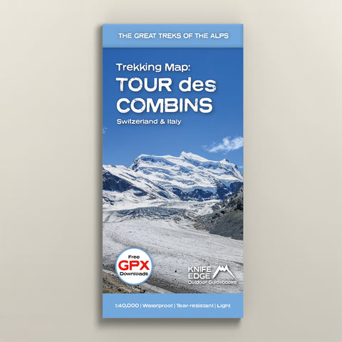 Carte de randonnée du Tour des Combins : anglais/français/allemand