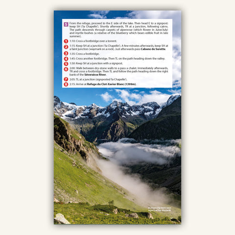 Route description in Knife Edge Outdoors guidebook to the Tour of the Ecrins GR54