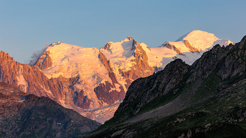 The Mont Blanc Massif at sunset