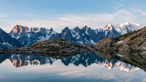 The Mont Blanc Massif viewed from Lac Blanc