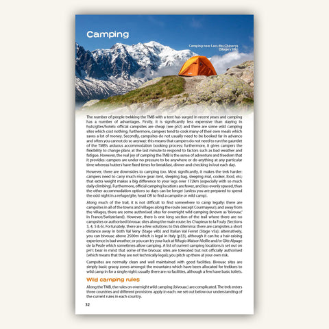 Knife Edge Trekking Tour du Mont Blanc Handbook Inside Page