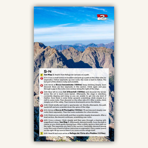trail directions in Knife Edge Outdoors Guidebook to the Corsica GR20