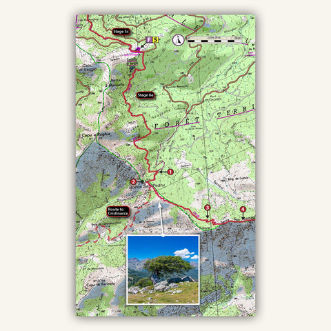 IGN Map in Knife Edge Outdoors Guidebook to the Corsica GR20