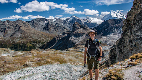 Andrew McCluggage on the Meidpass near Gruben on the Walker's Haute Route
