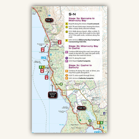 Real OS 1:25,000 map and route description in Knife Edge Outdoors guidebook to Scotland West Highland Way