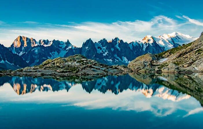 Mont Blanc reflected in the famous Lac Blanc