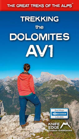 The Front Cover of our amazing new book on the Dolomites AV1